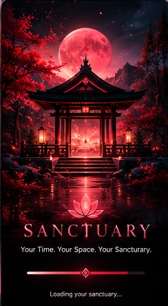 Red moon above a sanctuary
